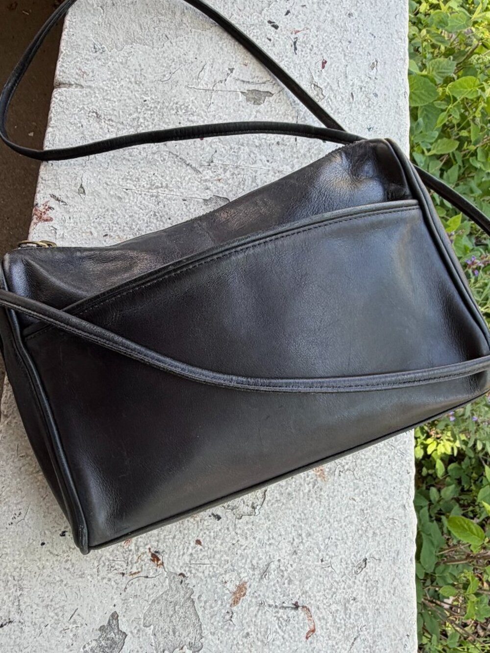 COACH Vintage Slim Zip USA 90s Dark Navy Ink Lightweight Shoulder Crossbody Bag